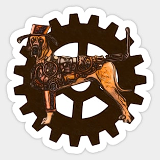 Steampunk Great Dane Design Sticker